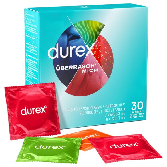 Durex - maitsestatud kondoomikomplekt (30 tk)
