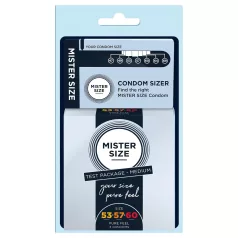   Mister Size - kondoomide proovikomplekt peenismõõtjaga - 3 tk