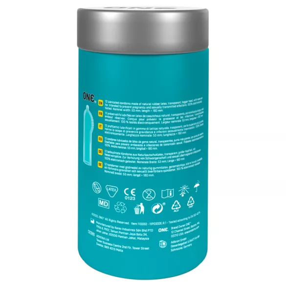 ONE Pleasure Plus - sisemiste ribidega kondoomid - 12 tk