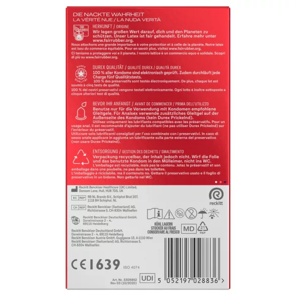 Durex - lisamäärdega kondoomid (10 tk)