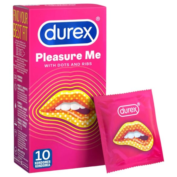 Durex Pleasure Me - ribastatud ja täpiline kondoom (10 tk)