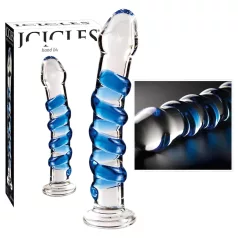  Icicles No. 5 - klaasist dildo - spiraalne - läbipaistev/sinine