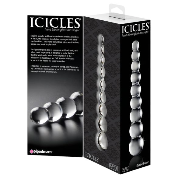 Icicles No. 2 - klaasist dildo kuulidega - läbipaistev