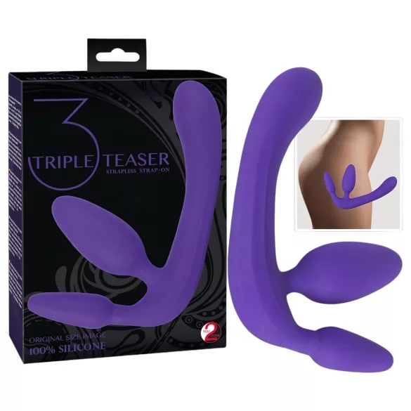 You2Toys - Tripla, kinnitatav dildo ilma rihmadeta (lilla)