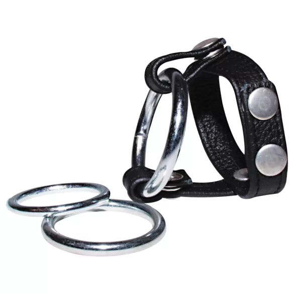 Bad Kitty - nahast munandi- ja peenisrõngas - must