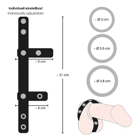 Bad Kitty - nahast munandi- ja peenisrõngas - must