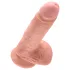 King Cock - realistlik dildo munanditega - 18 cm naturaalne