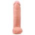 King Cock - realistlik suur dildo munanditega - 30 cm naturaalne