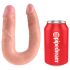 King Cock kahekordne dildo (keskmine) - naturaalne