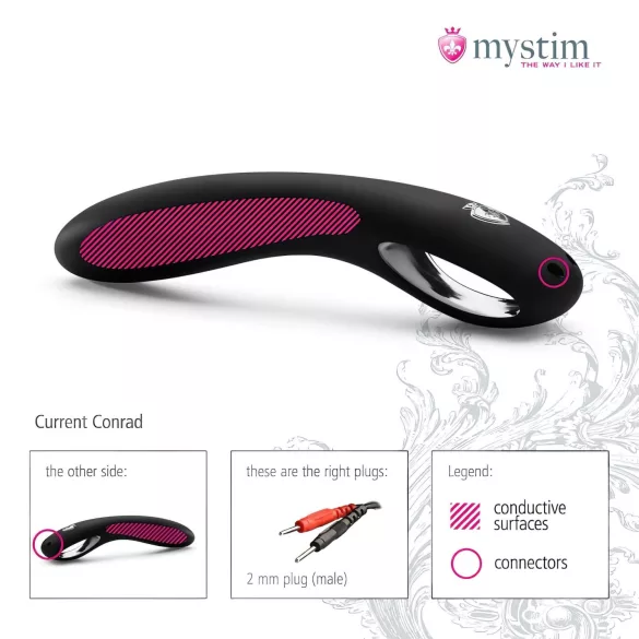 mystim Current Conrad - elektro dildo - silikoon