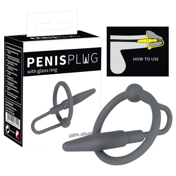 Peeniseplug - silikoonist helmekoonusrõngas (hall)
