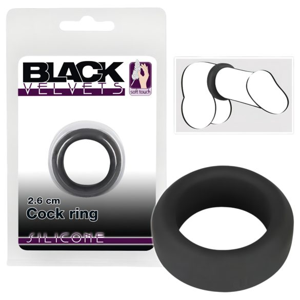 Black Velvet - paks rõnga (2,6 cm) - must