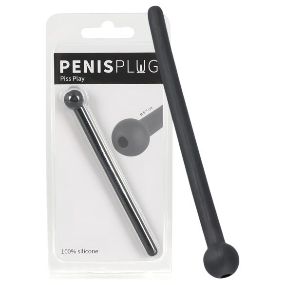 Dilator Piss Play - õõnes, silikoonist kusitilõõrendis (must)