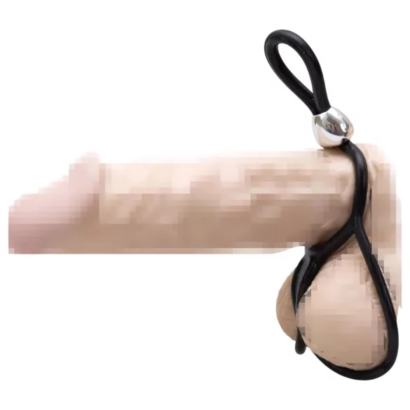 You2Toys - reguleeritav peenise- ja munandite rõngas - must