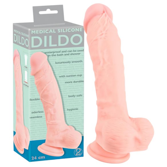 Meditsiini silikoon dildikas (24 cm) - naturaalne