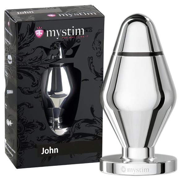 mystim Little John - elektro anaalplug - hõbedane (suur)