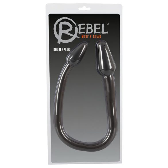 Rebel Double Plug - topeltkooniline anaaldildo (must)