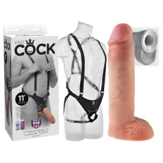   King Cock - strapon dildo koos rakmete ja õõnsa dildoga 28cm