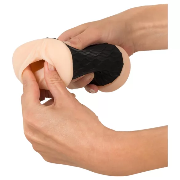 Nature Skin - tupe ja anaali masturbaator - naturaalne/must