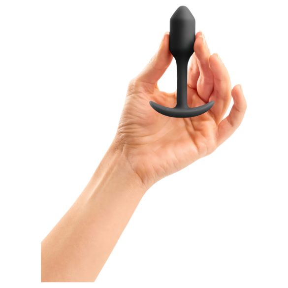 b-vibe Snug Plug 1 - anaal plug sisemise raskusega (55g) - must