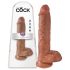 King Cock - suur dildoga munanditega - 25 cm - pruun