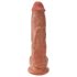 King Cock - suur dildoga munanditega - 25 cm - pruun