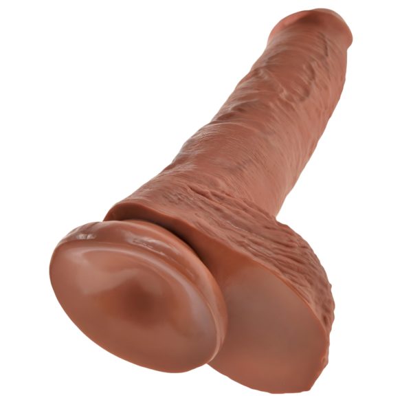 King Cock - suur dildoga munanditega - 25 cm - pruun