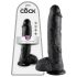 King Cock - realistlik dildoga munanditega - must 25 cm