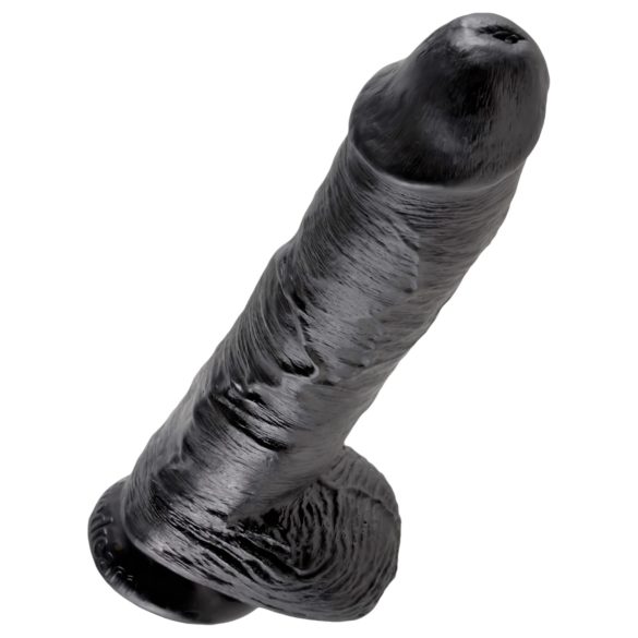 King Cock - realistlik dildoga munanditega - must 25 cm