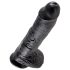King Cock - realistlik dildoga munanditega - must 25 cm