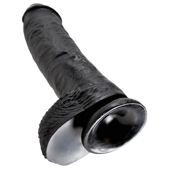 King Cock - realistlik dildoga munanditega - must 25 cm