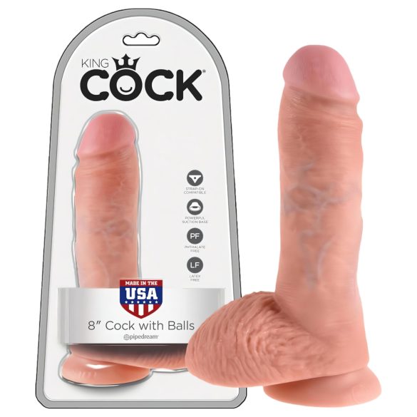 King Cock - dildo munanditega - 20 cm - naturaalne