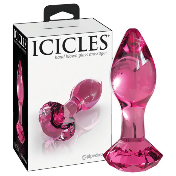 Icicles Nr. 79 - kooniline klaasist anaalplug (roosa)