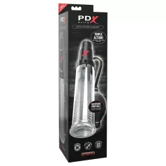   PDX Elite - 2-in-1 peenisepump ja masturbaator - läbipaistev