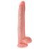 King Cock 14 suur dildo munanditega (35cm) - naturaalne