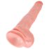 King Cock 14 suur dildo munanditega (35cm) - naturaalne