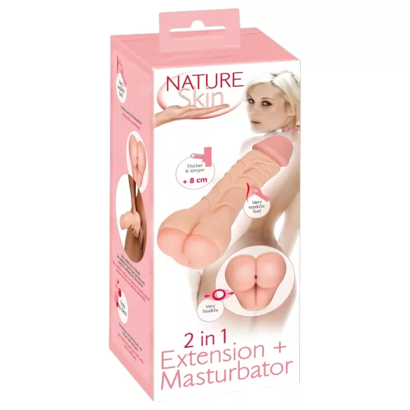 Nature Skin - 2in1 kunstlik pepu ja peenisekate - naturaalne