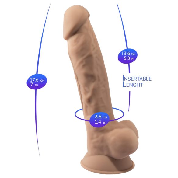 Silexd 7 - dildo iminapaga - 17,5 cm naturaalne