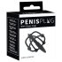 Peeniseplug - silikoonist glansi puuri koos kusetikorgiga (must)