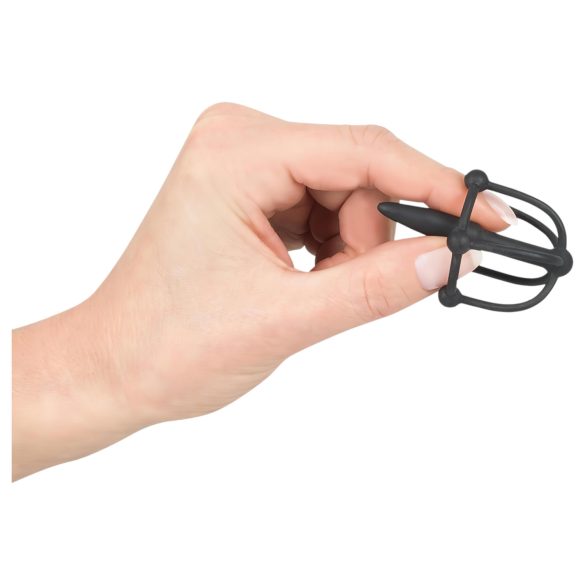 Penisplug - peenisepea puur dilataatoriga - silikoon - must