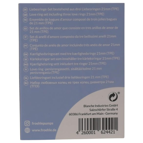 Fröhle - peeniserõngaste komplekt - meditsiiniline silikoon - 3 tk (2,1 cm)