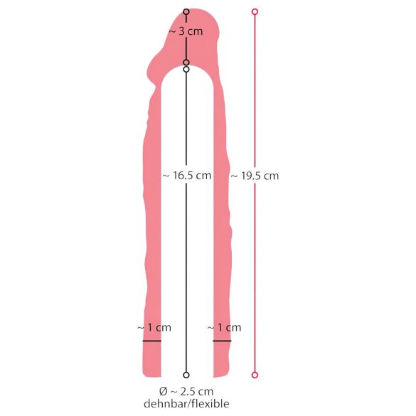 Nature Skin - pikendav ja tihendav peenisehülss (19,5 cm)