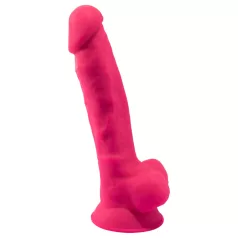 Silexd 7 - iminapaga, munanditega dildo - 17,5 cm (roosa)