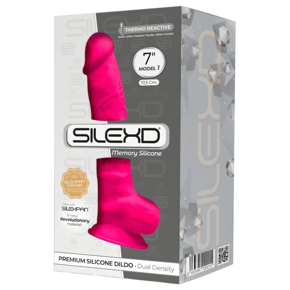 Silexd 7 - iminapaga hernekujuline dildo - 17,5 cm (roosa)