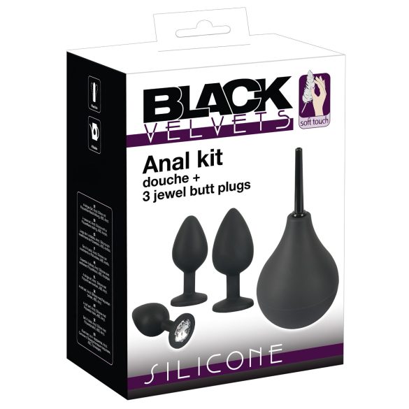Black Velvet - anaaltapi komplekt (4 osaline) - must