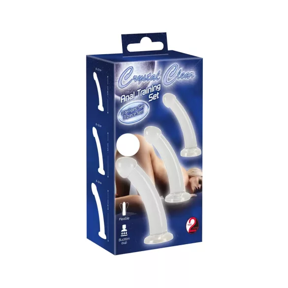 Crystal Clear - anaaldildo komplekt - 3 osa - läbipaistev