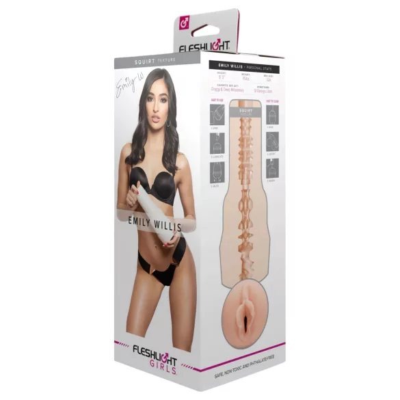 Fleshlight Emily Willis Squirt - elutruu kunstvagiina (naturaalne)