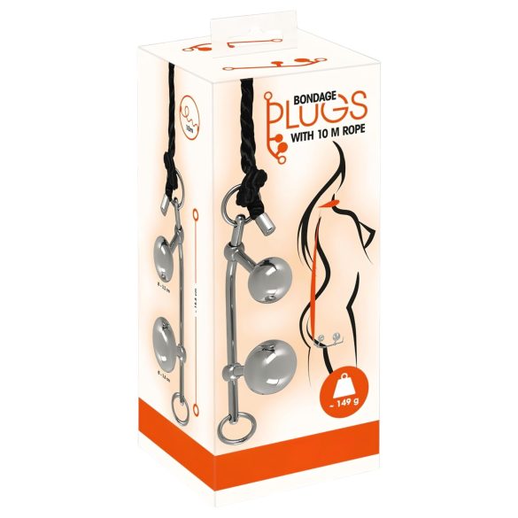 You2Toys Bondage anaalplug (149g) + BDSM köis (10m)