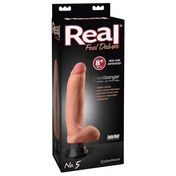 Real Feel Deluxe No.5 - munanditega realistlik vibraator - naturaalne