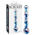 Icicles No. 08 - kahe otsaga klaasdildo - laineline - läbipaistev/sinine